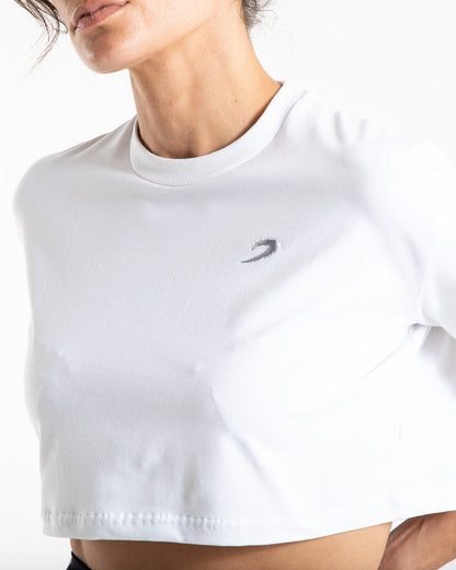 Cropped Strike T-Shirt - White