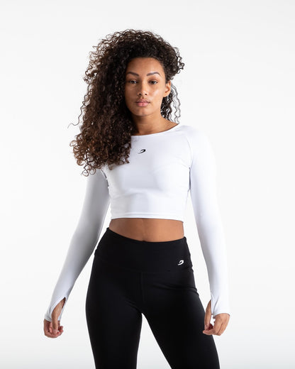 Crop Top Long Sleeve - White