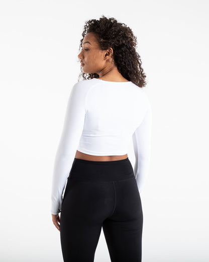 Crop Top Long Sleeve - White