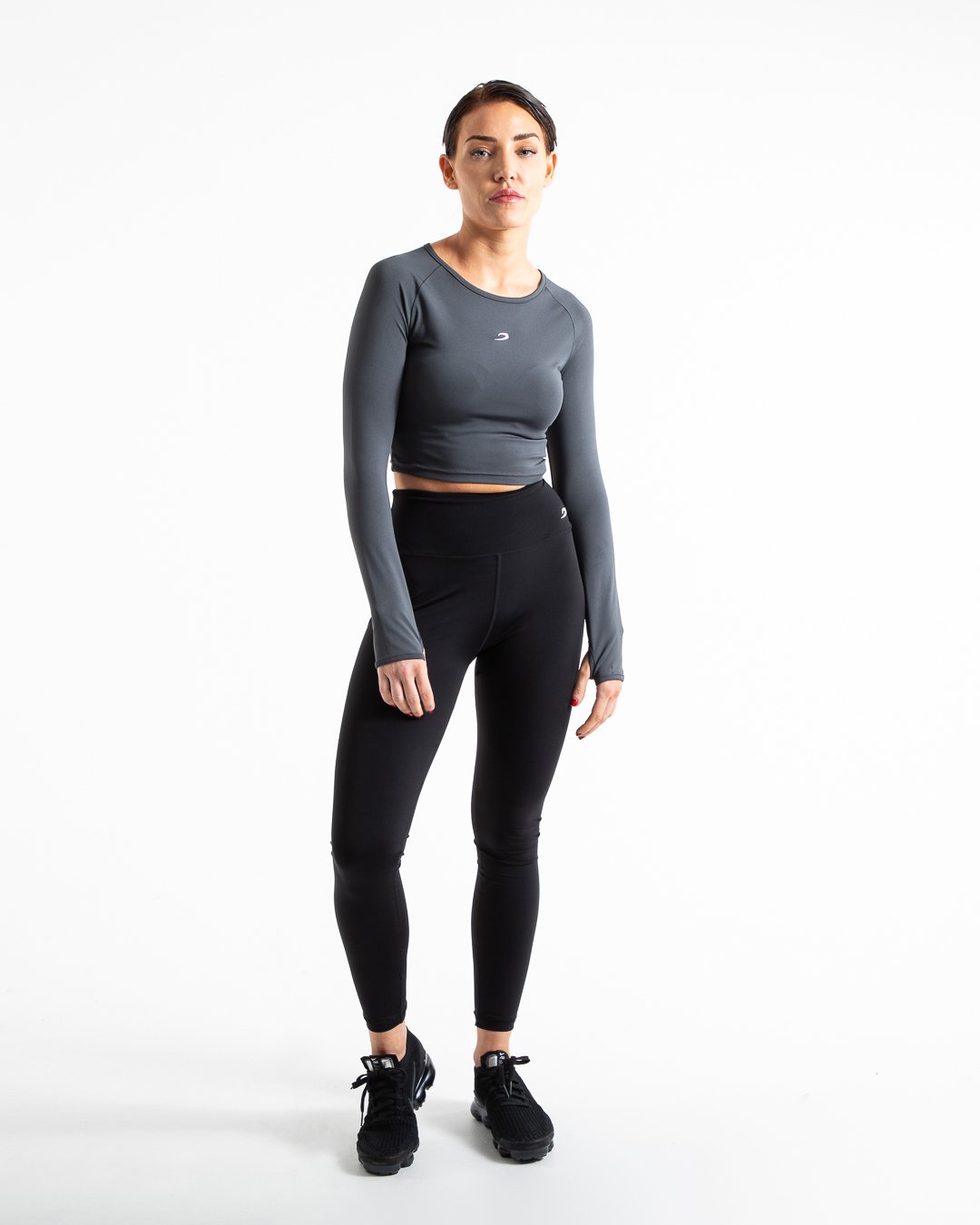 Crop Top Long Sleeve - Charcoal