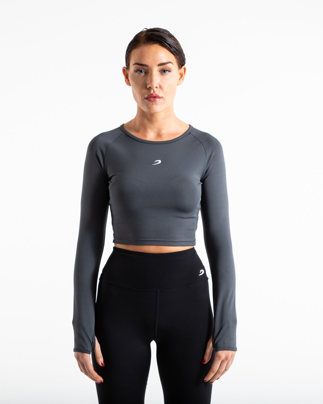 Crop Top Long Sleeve - Charcoal