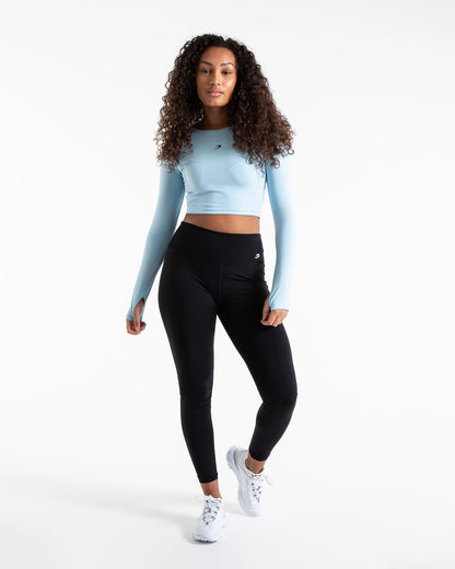 Crop Top Long Sleeve - Baby Blue