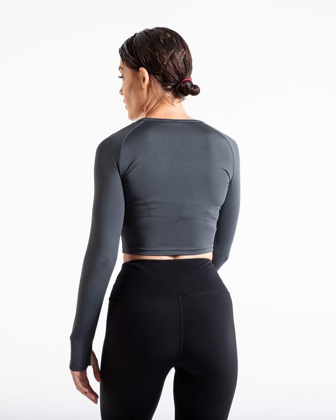 Crop Top Long Sleeve - Charcoal