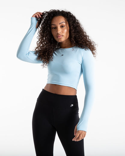 Crop Top Long Sleeve - Baby Blue
