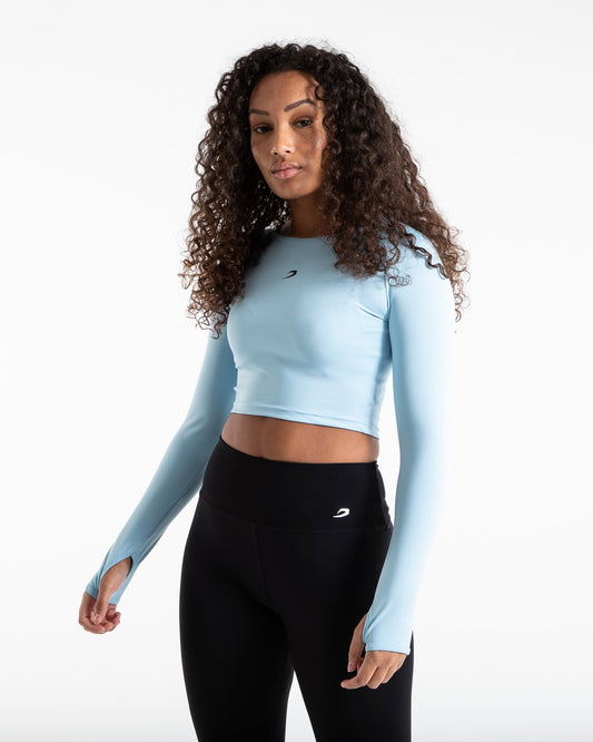 Crop Top Long Sleeve - Baby Blue