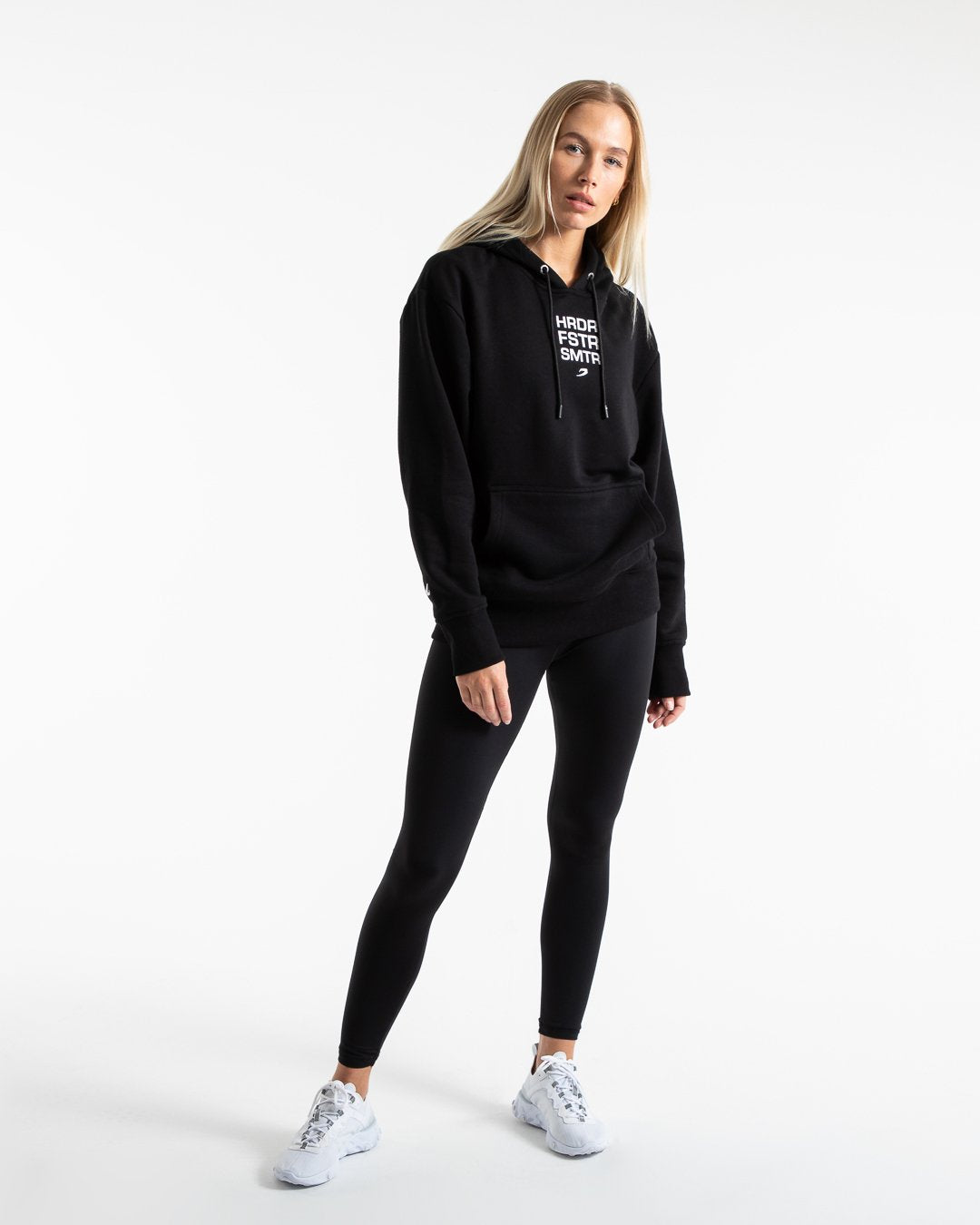 HRDR FSTR SMTR Unisex Hoodie - Black