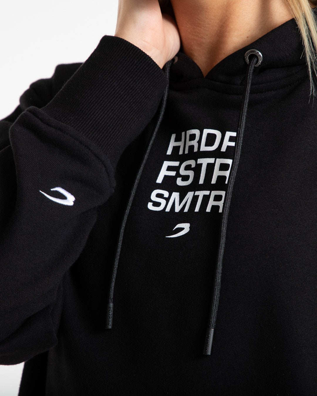 HRDR FSTR SMTR Unisex Hoodie - Black