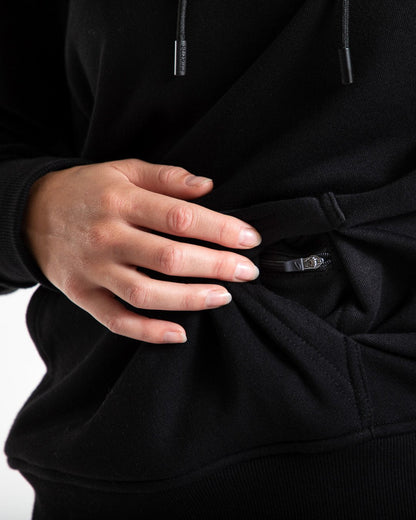 HRDR FSTR SMTR Unisex Hoodie - Black