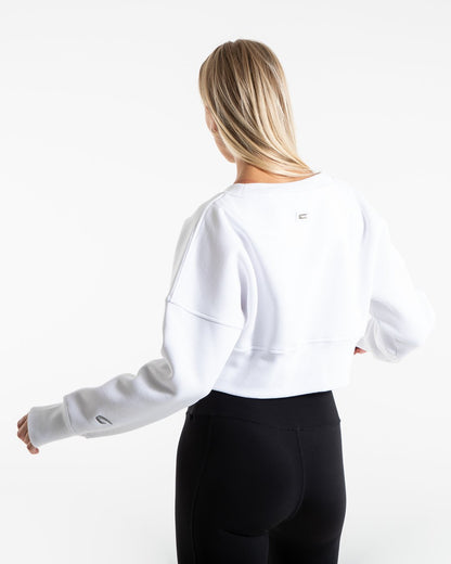 Johnson Cropped Sweatshirt - White