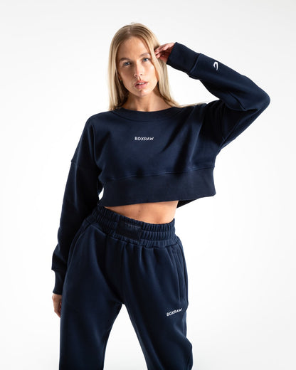 Johnson Cropped Sweatshirt - Navy