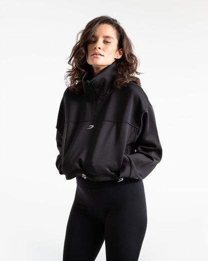 Del Valle 1/2 Zip Neoprene Top - Black