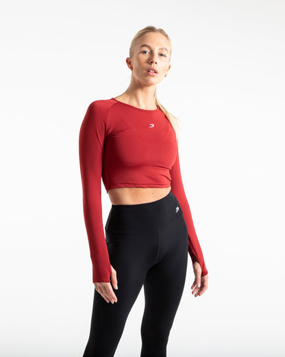Crop Top Long Sleeve - Red