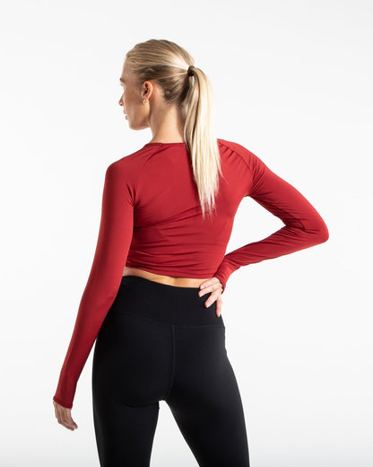 Crop Top Long Sleeve - Red