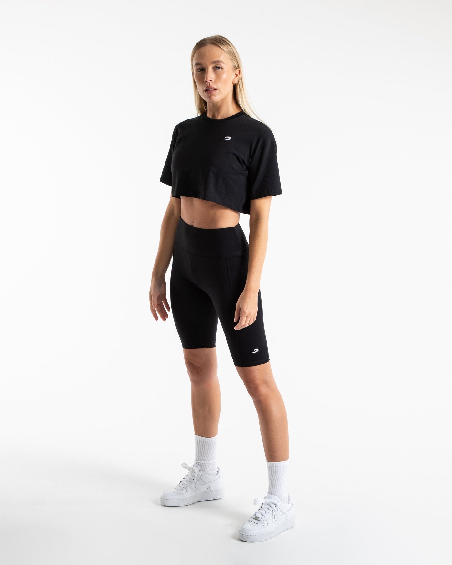 Cropped Strike T-Shirt - Black