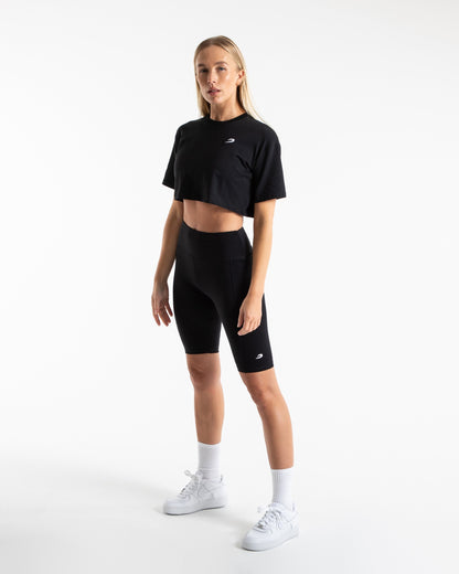 Cropped Strike T-Shirt - Black