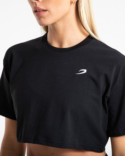 Cropped Strike T-Shirt - Black