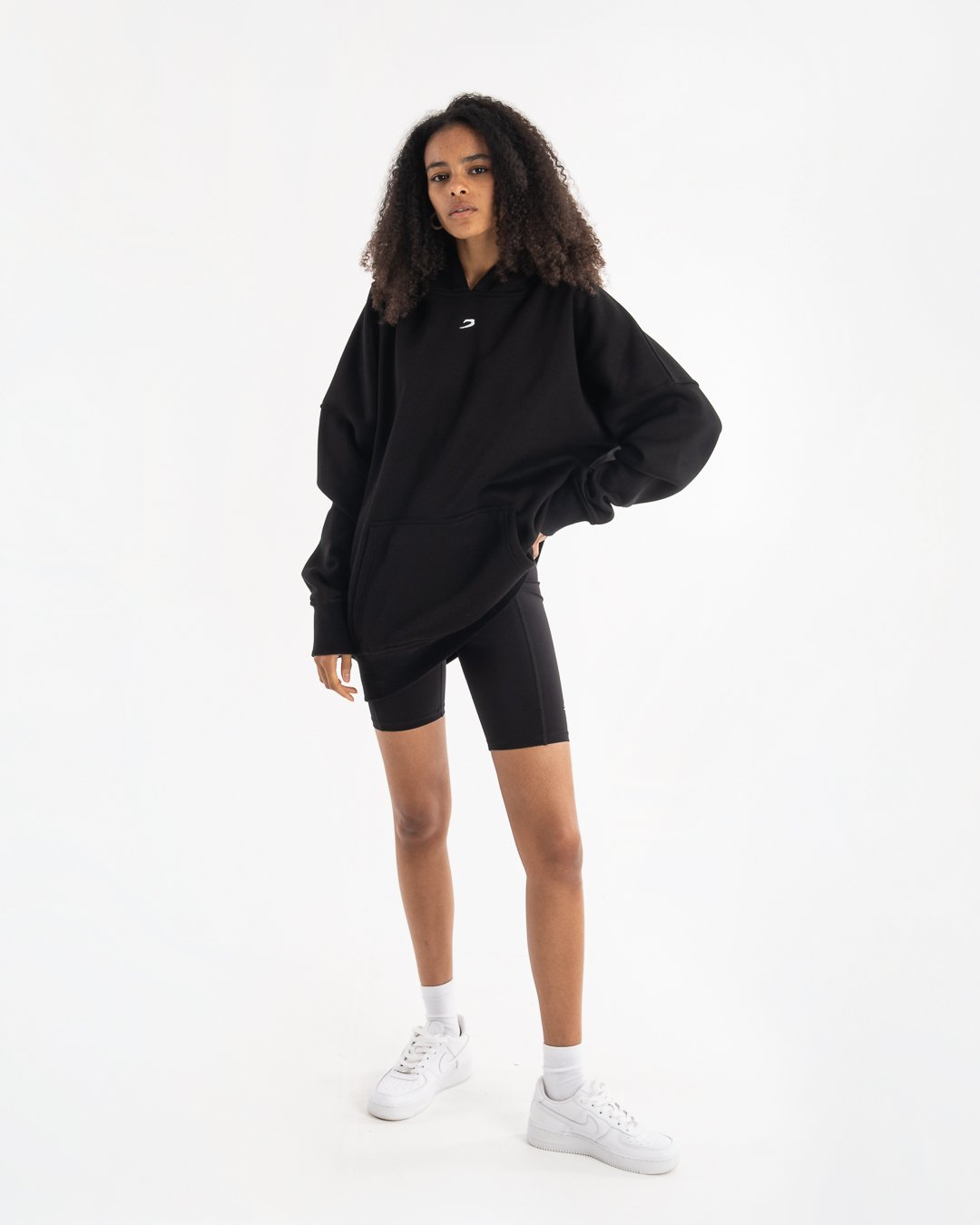 Women's Oversized Hoodie - Black - BOXRAW