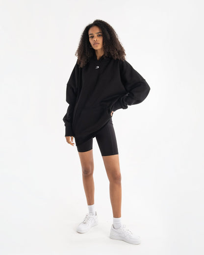 Women's Oversized Hoodie - Black - BOXRAW