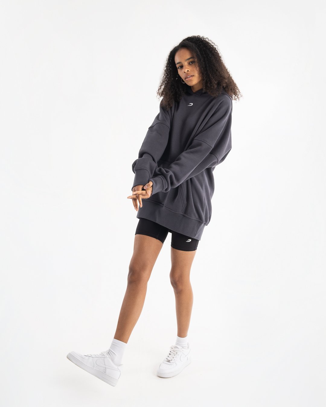 Women's Oversized Hoodie - Charcoal - BOXRAW