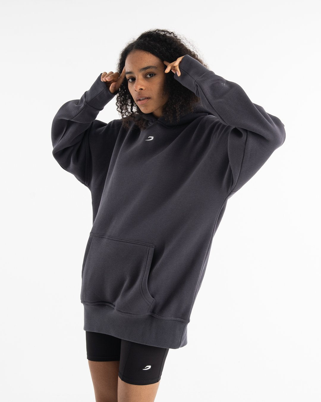 Women's Oversized Hoodie - Charcoal - BOXRAW