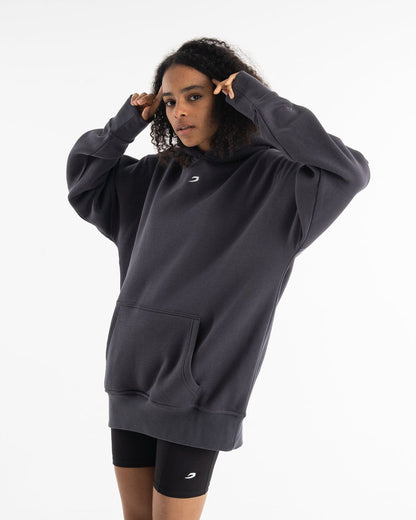 Women's Oversized Hoodie - Charcoal - BOXRAW