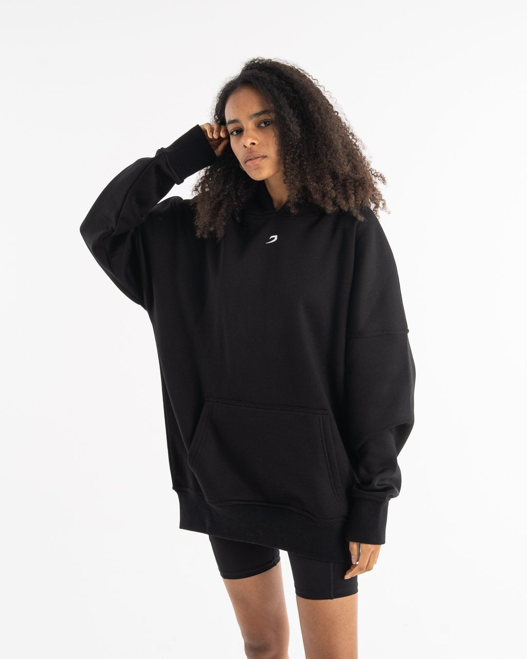 Women's Oversized Hoodie - Black - BOXRAW