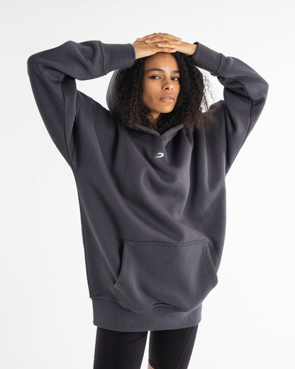 Women's Oversized Hoodie - Charcoal - BOXRAW