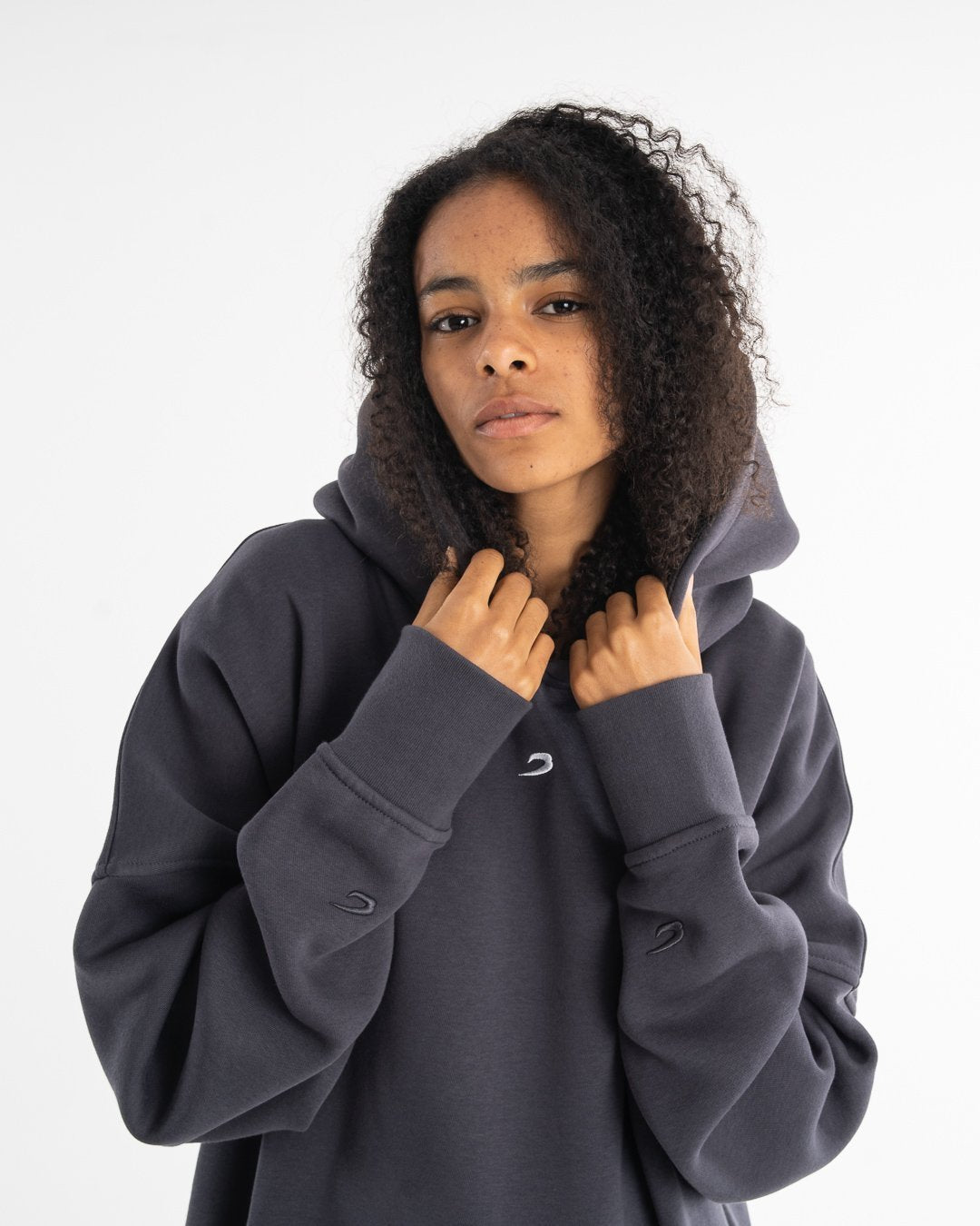 Women's Oversized Hoodie - Charcoal - BOXRAW