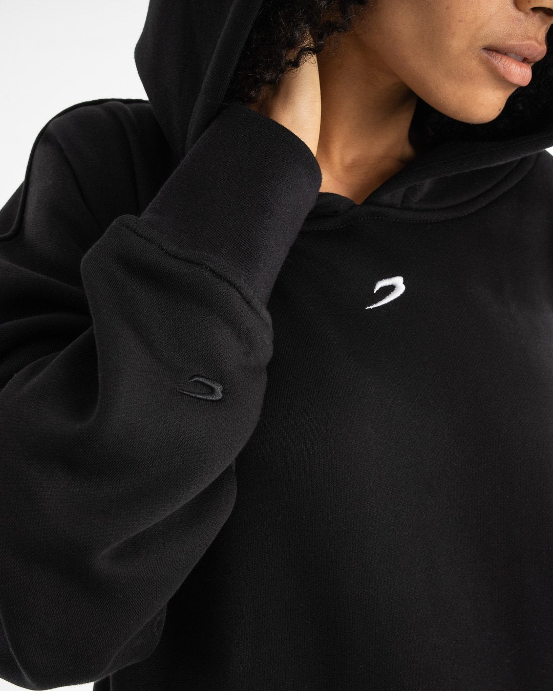 Women's Oversized Hoodie - Black - BOXRAW