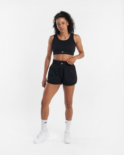 Kim Boxing Style Cotton Shorts - Black | BOXRAW