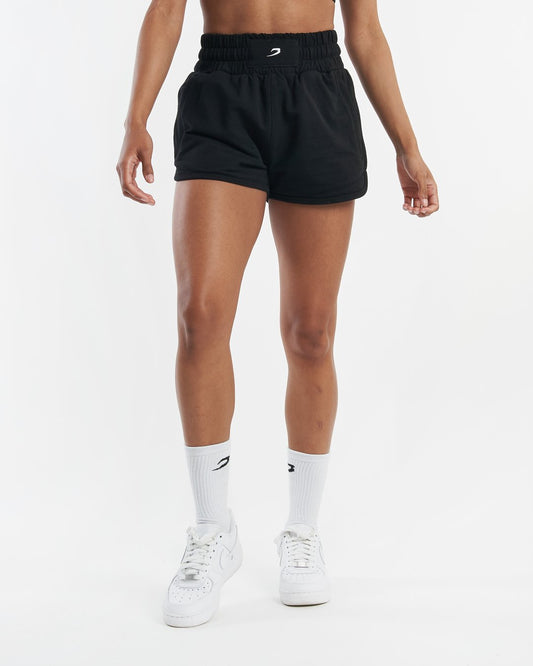 Kim Boxing Style Cotton Shorts - Black | BOXRAW