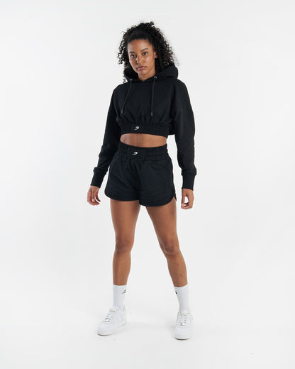 Kim Cropped Hoodie - Black | BOXRAW