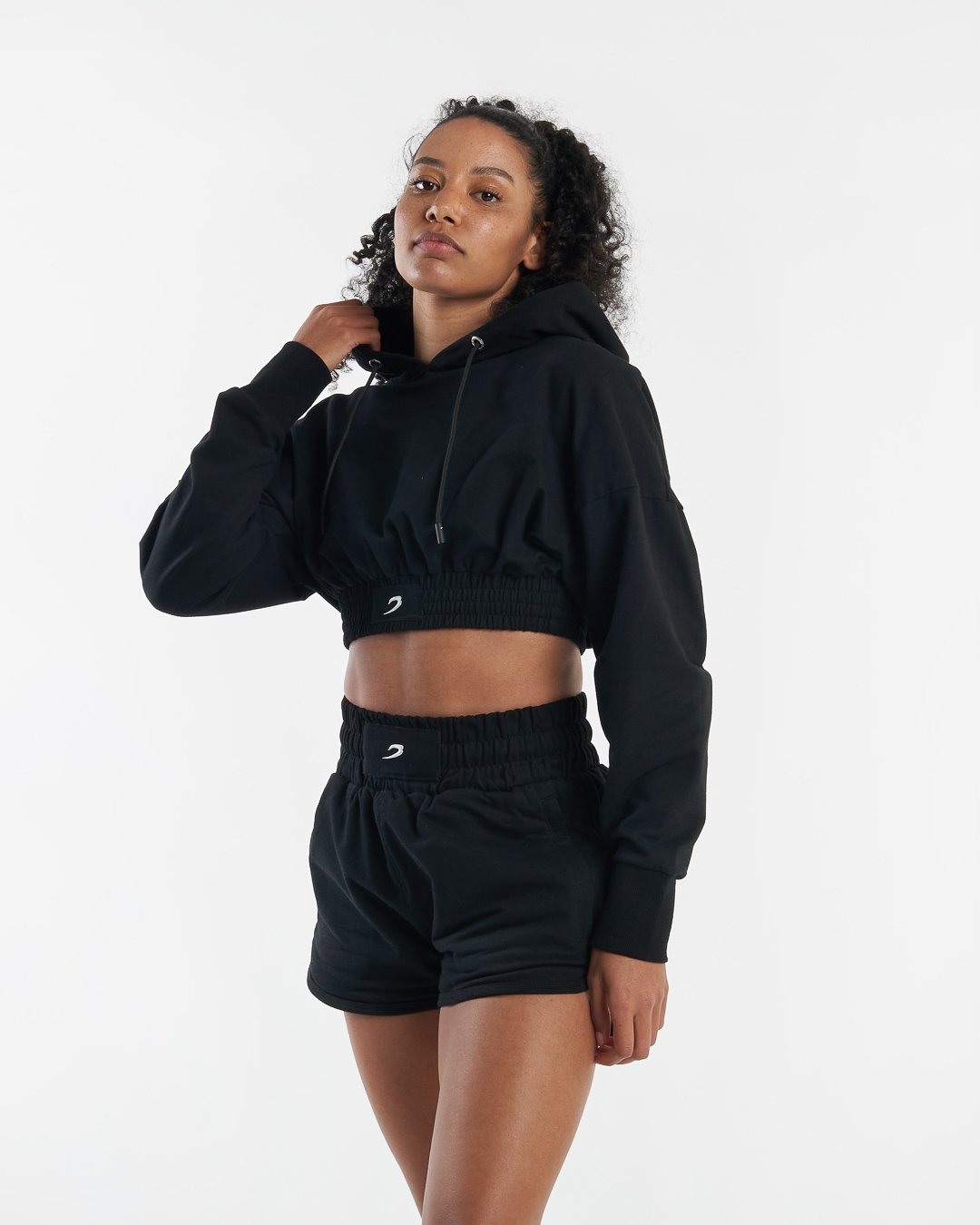 Kim Cropped Hoodie - Black | BOXRAW